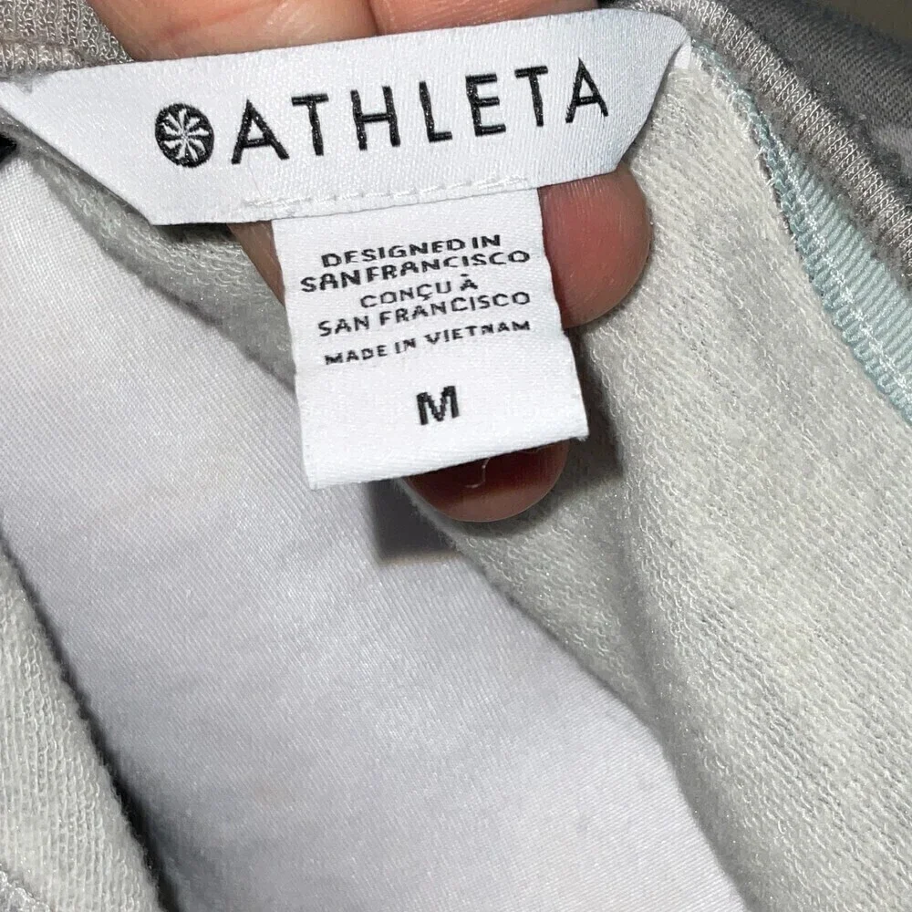Athleta Women Gray Camo Dress Sz M Long Sleeve Active Sports Carefree Oversize - Picture 10 of 12